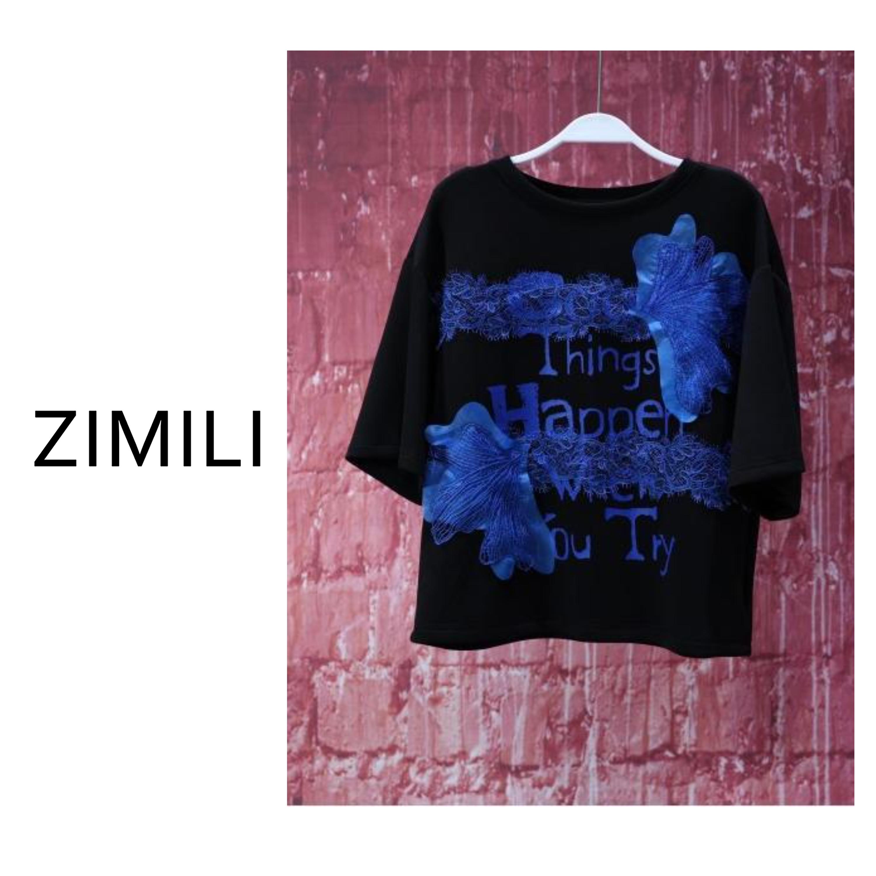 【亮哥女装】2025欧货设计师黑色蕾丝拼接设计休闲时尚短袖8281-B8