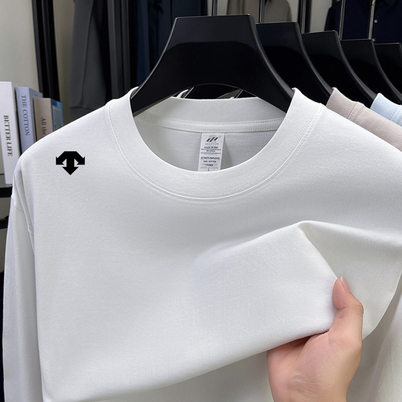 迪桑家秋季纯棉长袖t恤男圆领薄款简约上衣打底衫男式t体恤衫潮T
