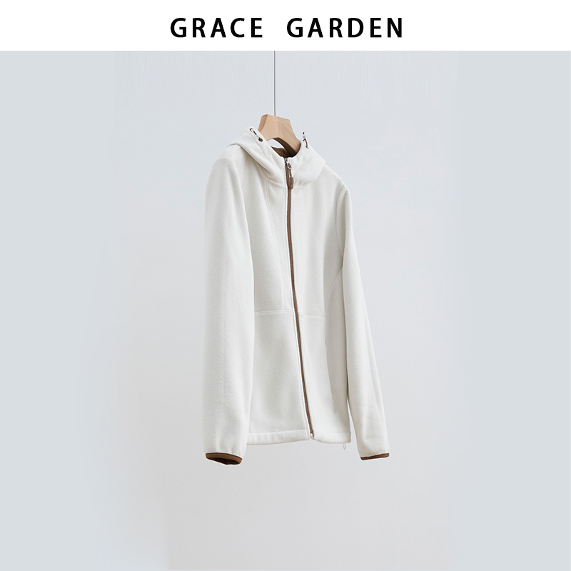 GRACE GARDEN【小鸟！】摇粒绒连帽防风保暖外套BMF5J2115
