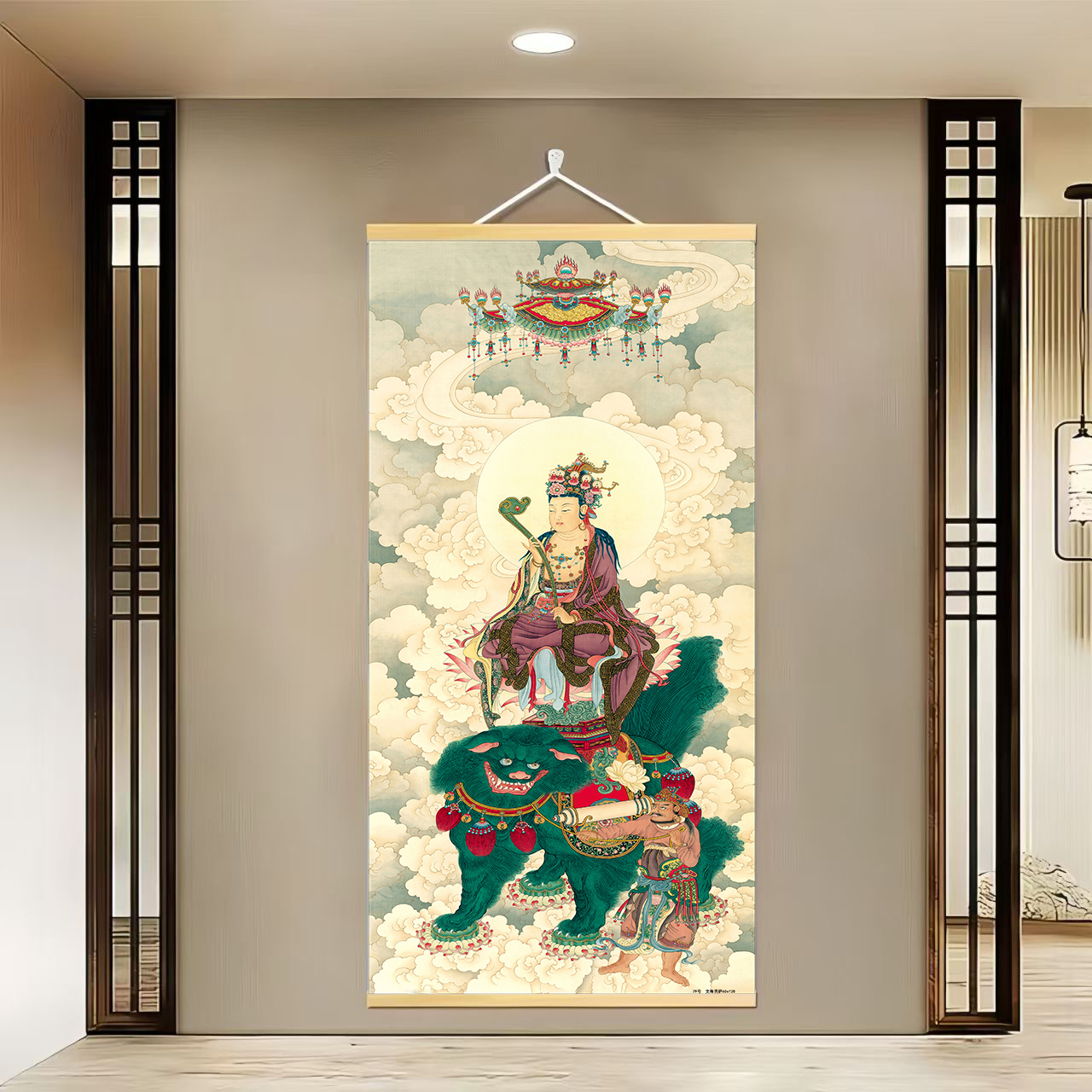 【79文殊菩萨】60x120cm现代简约挂轴装饰画办公室家居装饰画
