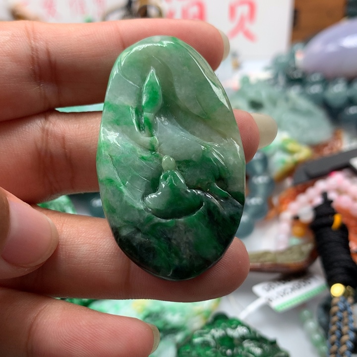 翡翠项链未镶嵌保真天然A货翡翠