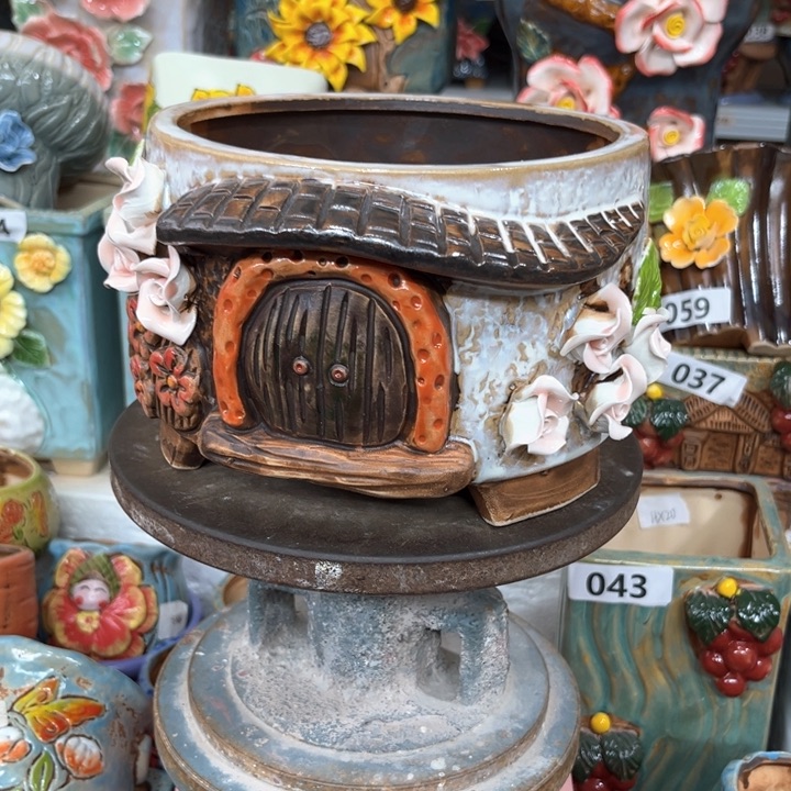 紫砂花盆粗陶材质多肉花盆