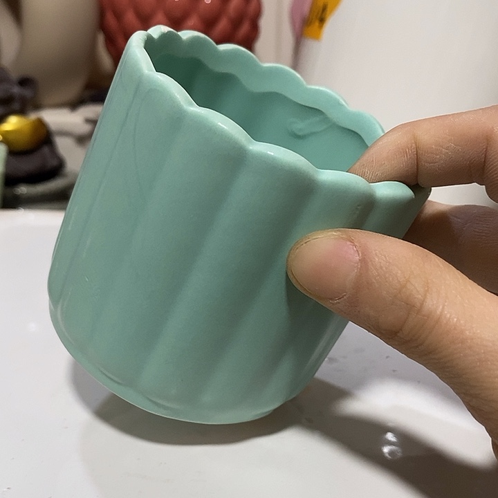 陶盆有孔 瑕疵针孔漏釉介意勿拍外口 8外高8