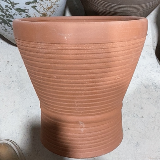 紫砂花盆口30高度30火锅红陶