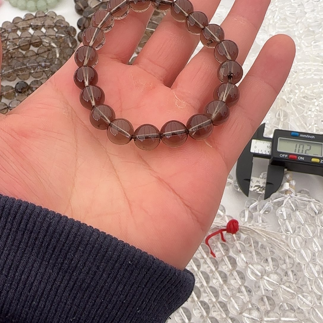 水晶手链未镶嵌天然水晶茶晶手串10mm