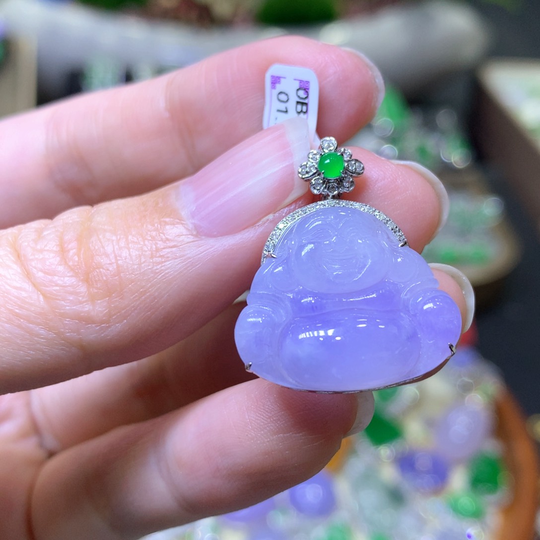 【闪购商品】翡翠颈饰18K金镶嵌翡翠吊坠项链