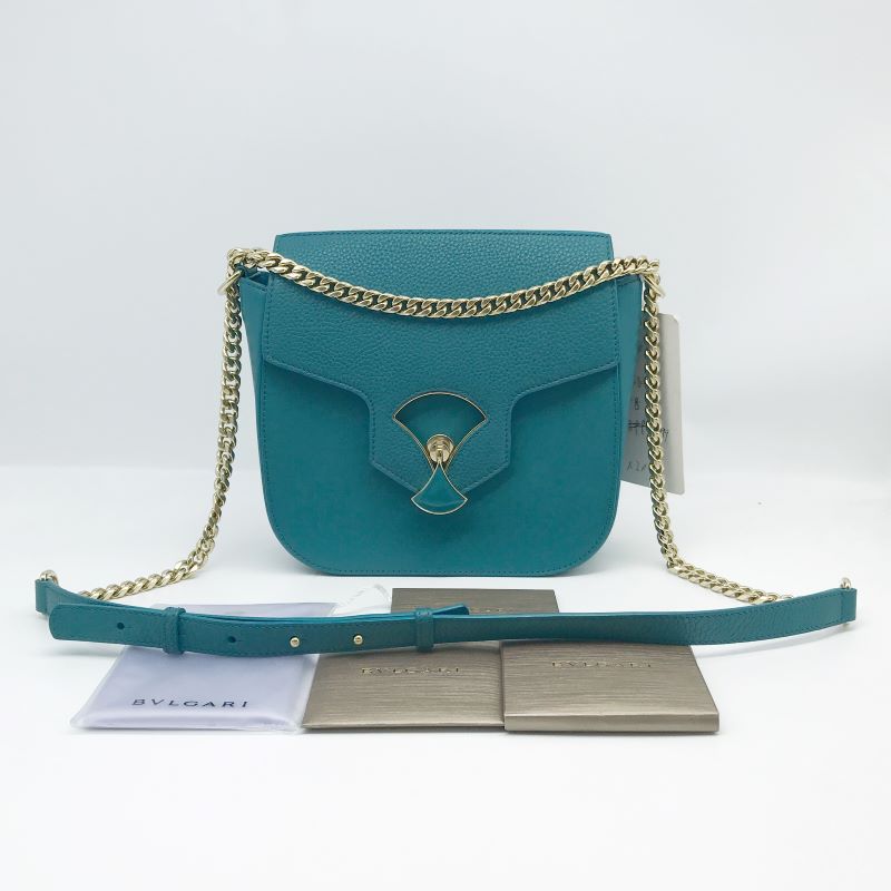 95新 BVLGARI/宝格丽 洋诚二手 宝格丽孔雀蓝斜挎包