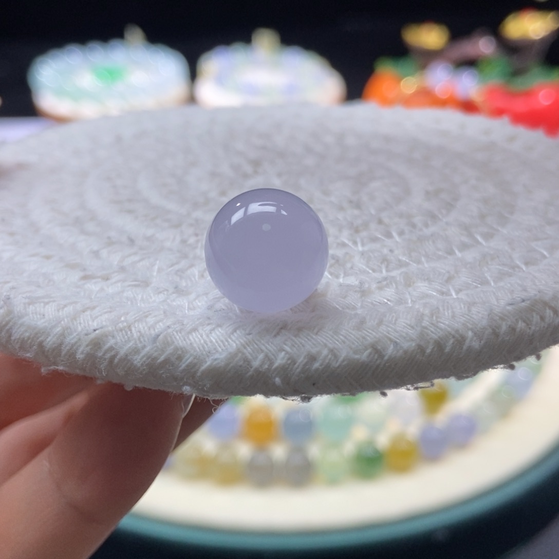 翡翠颈饰未镶嵌冰粉紫圆珠13.3mm