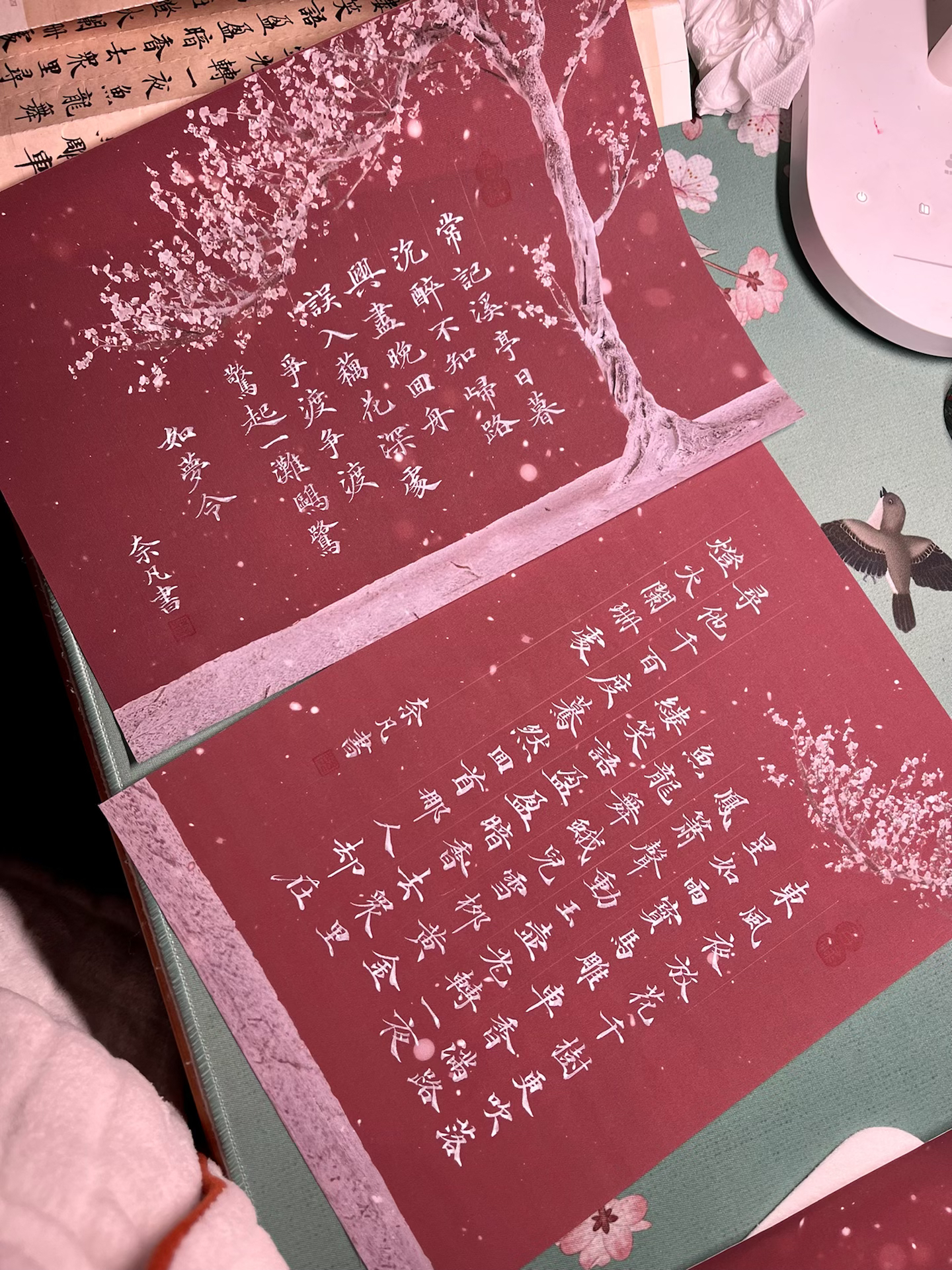 艺术微喷【梅花醉】书法创作作品宣纸绢布小楷