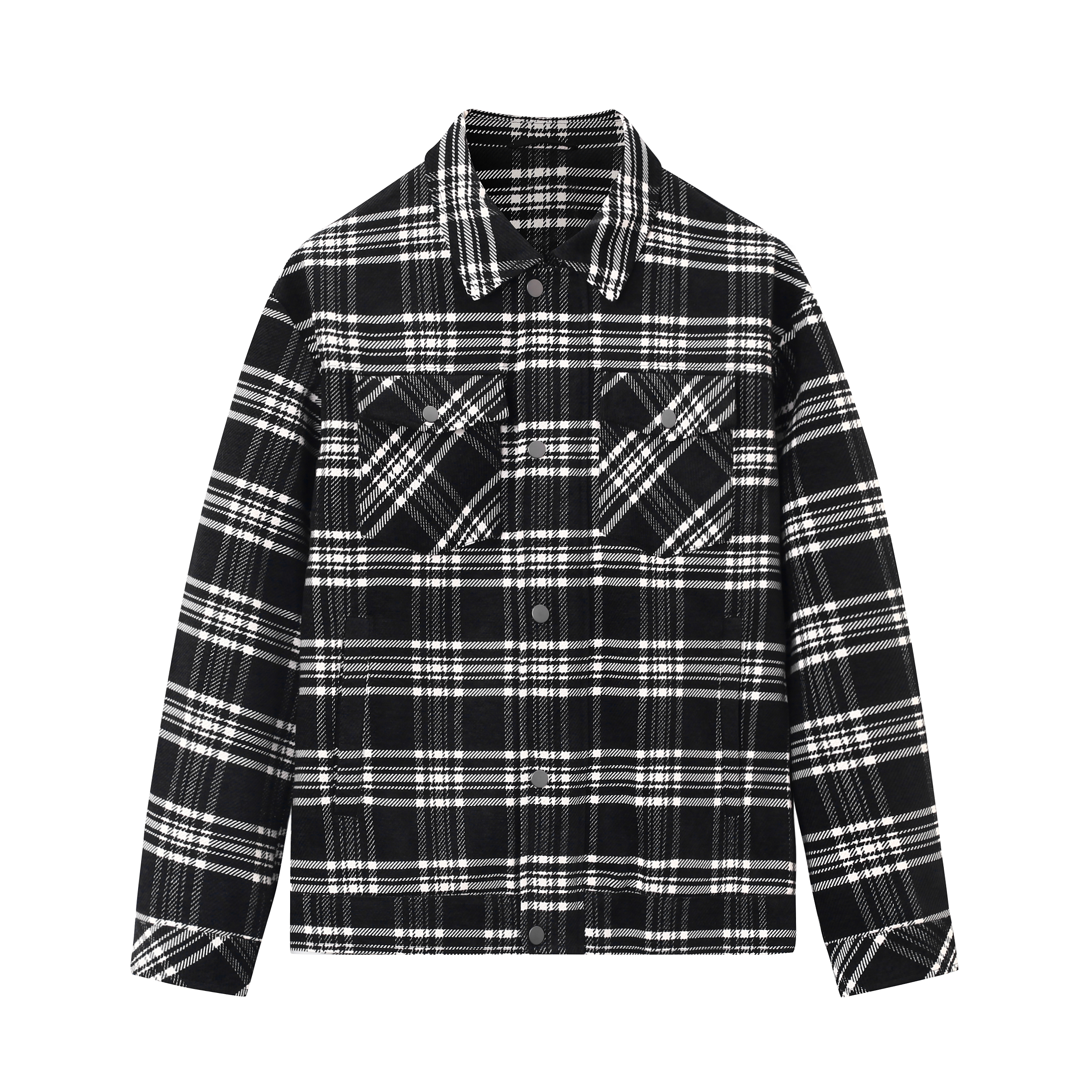 A82长袖男工装风翻领防风极简风夹克拼接百搭潮流宽松