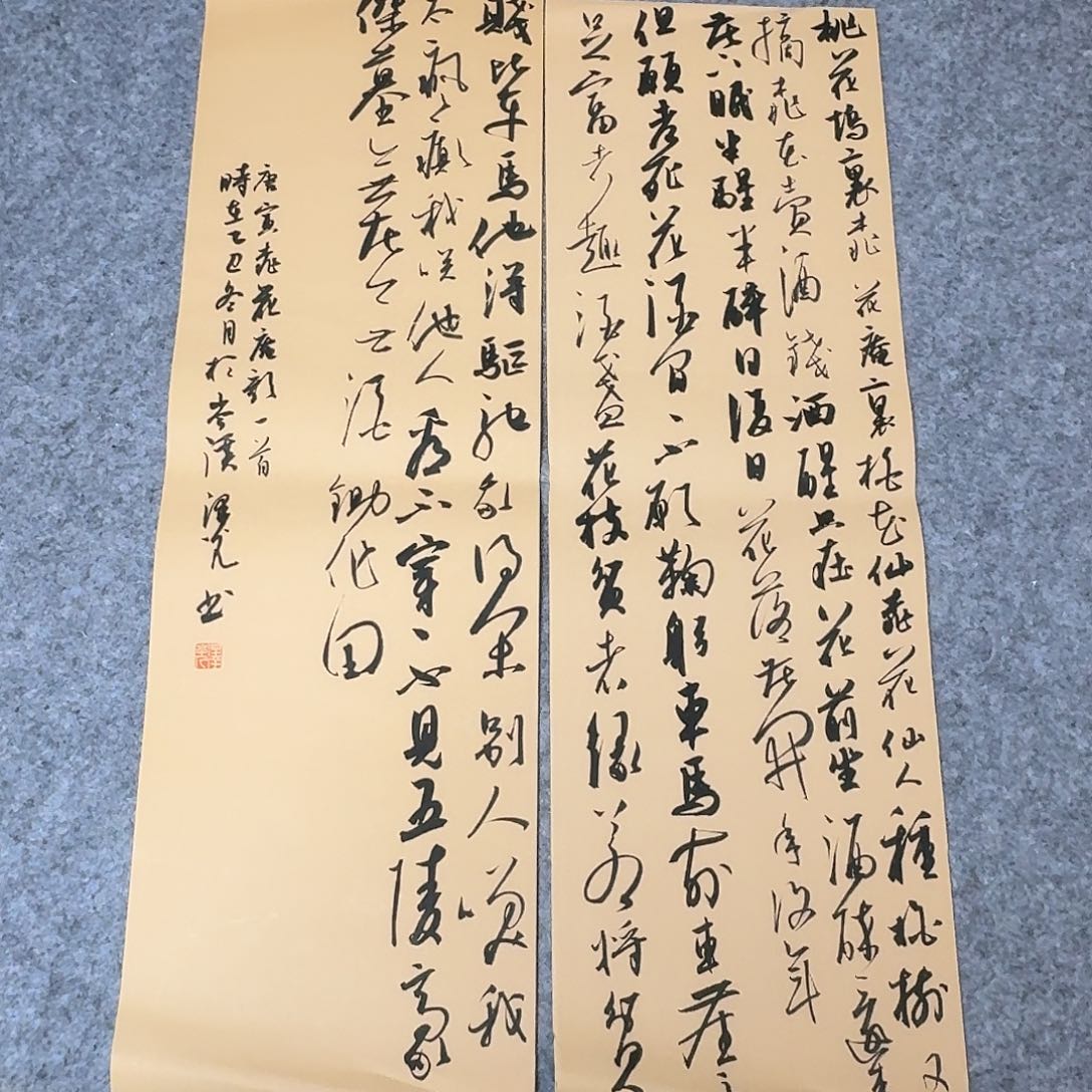 书法国展书家廖老师70×24×2