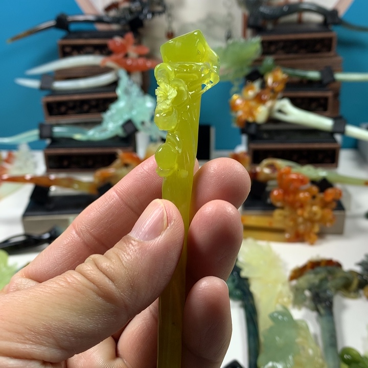 蛇纹石玉发簪未镶嵌