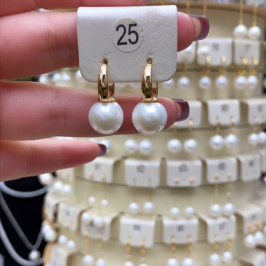 淡水珍珠耳饰银S925镶嵌