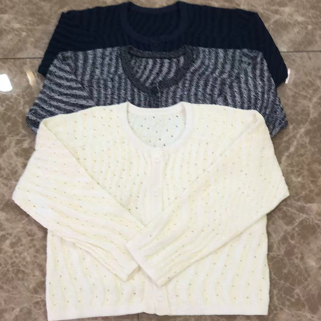 【BAI】秋季新款宽松长袖圆领开衫针织衫外套7013