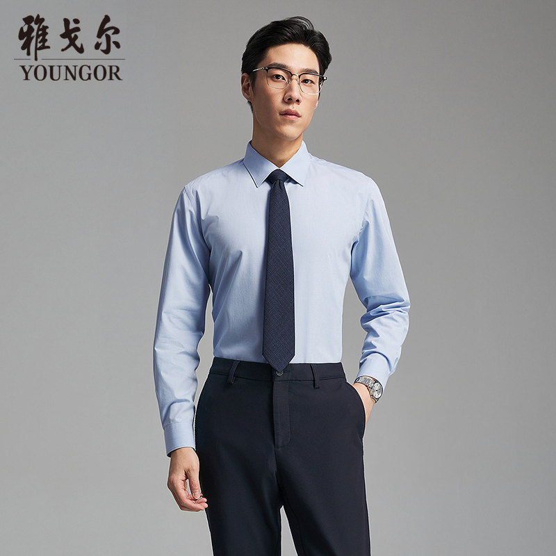 【羊驼毛TNDP】雅戈尔男士秋季新品休闲保暖免烫格纹长袖衬衫119694