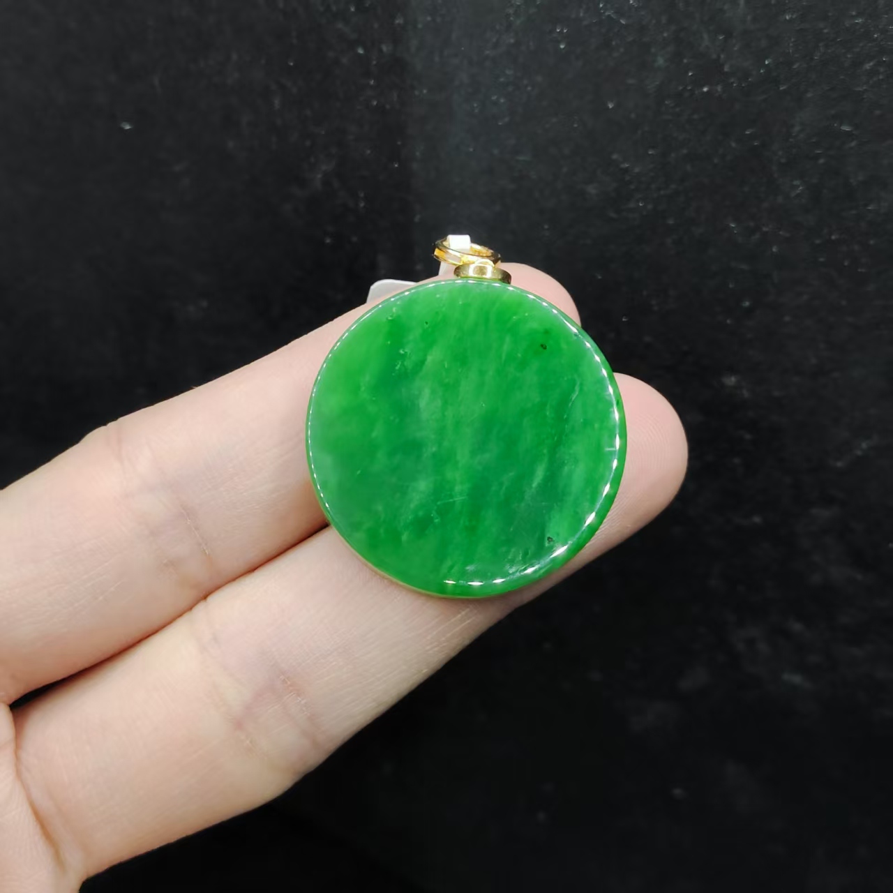 925银和田玉圆牌吊坠赠链LW1【多样性发其一】约29-5mm