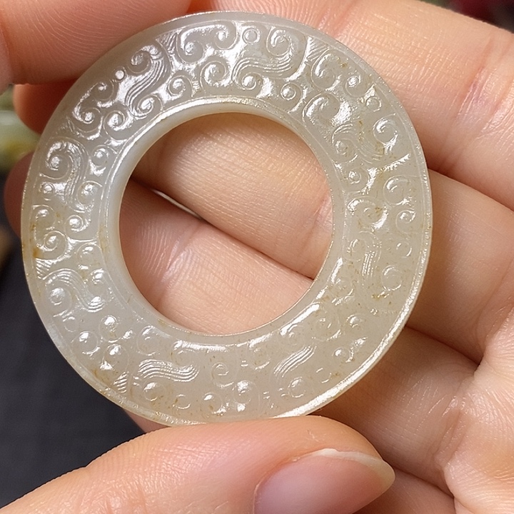 和田玉（糖玉）车挂未镶嵌陈*猫