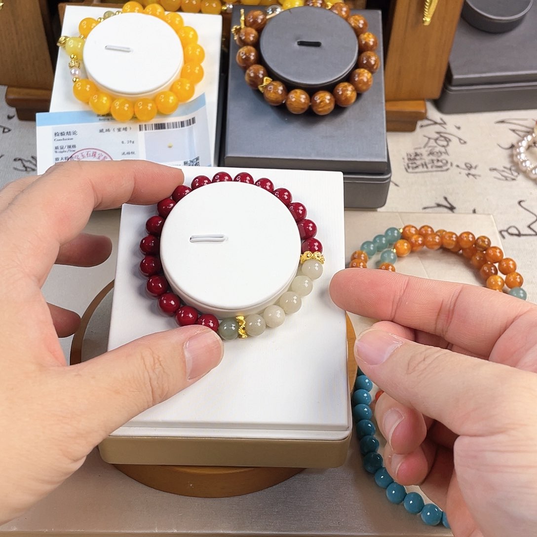 翡翠手饰银S925镀金镶嵌