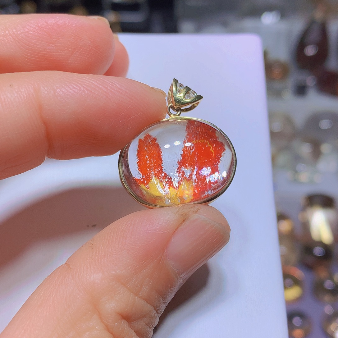 银S925镀金镶嵌珠宝半成品水晶定制款