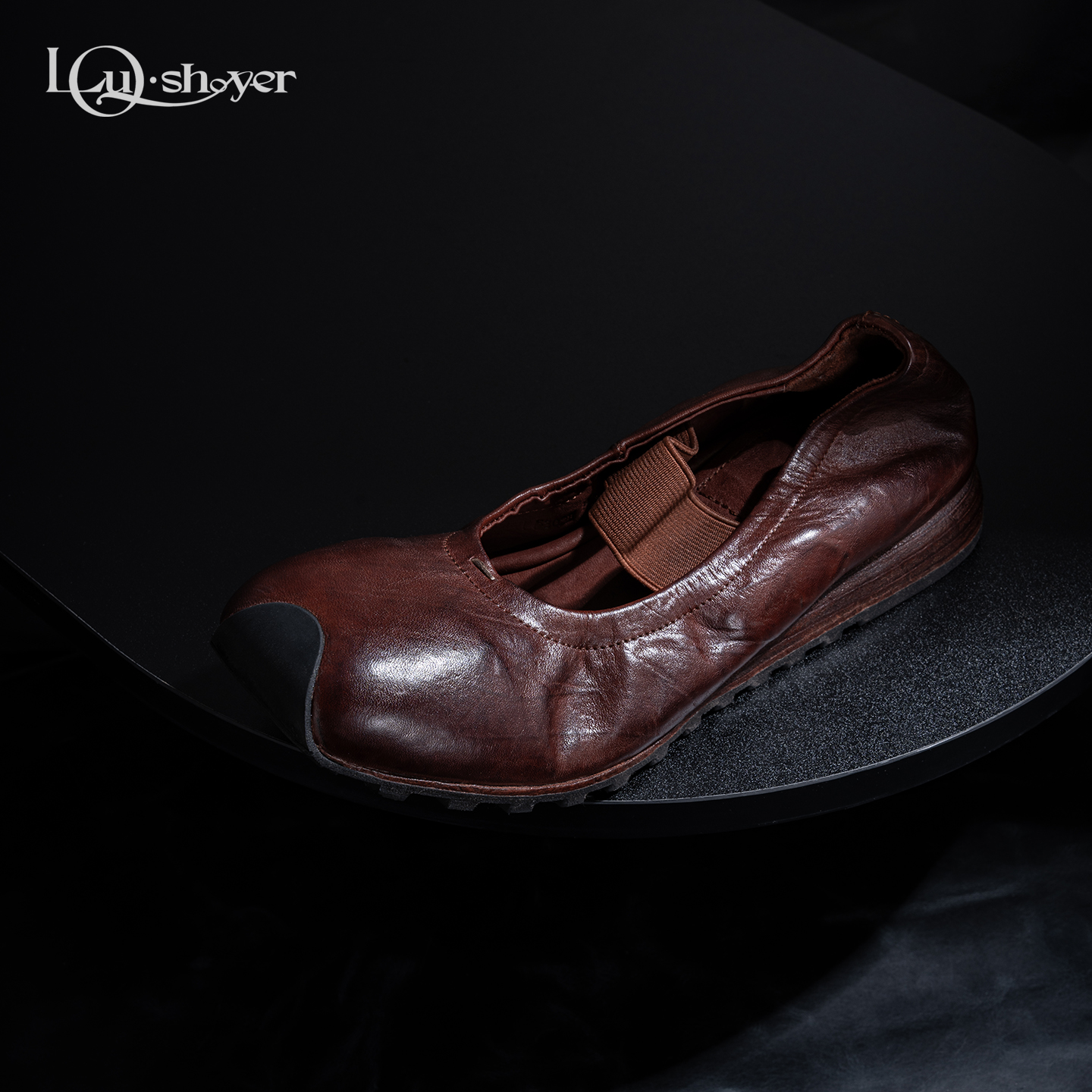 LOU SHOYER单鞋女小众设计水洗马皮复古做旧平底玛丽珍运动芭蕾鞋