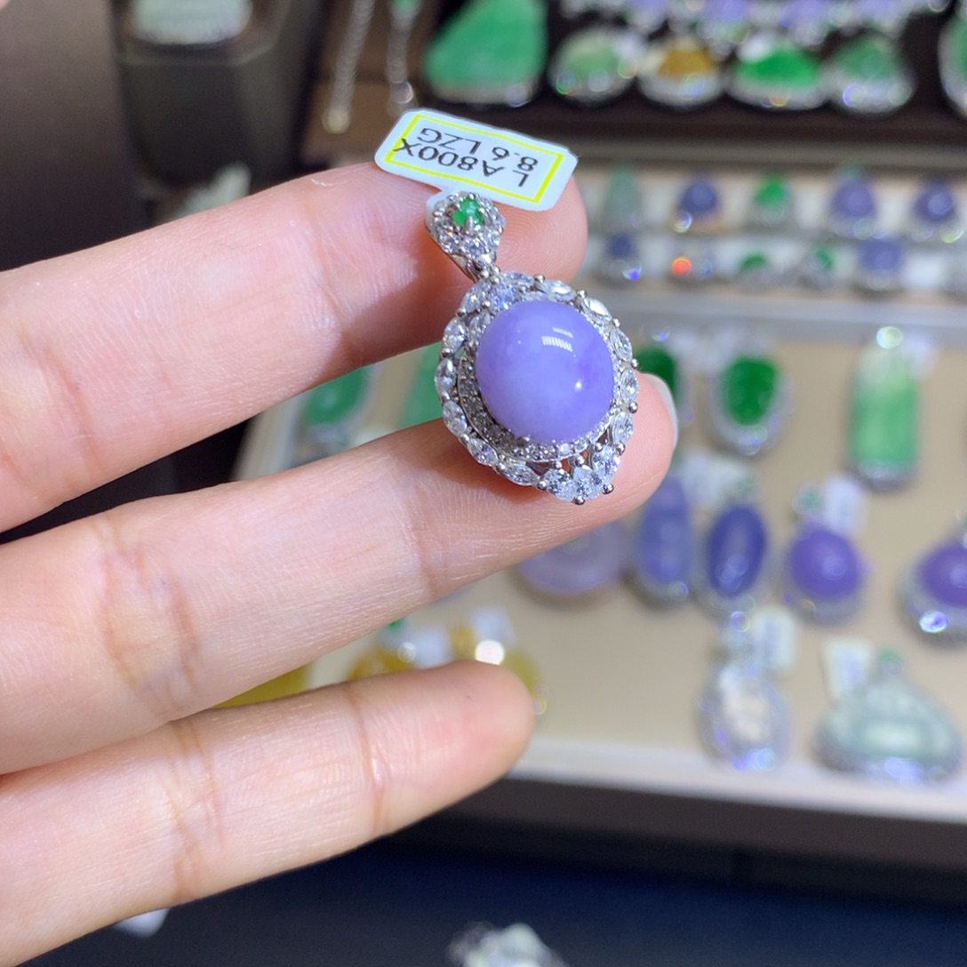 翡翠银S925镶嵌颈饰翡翠