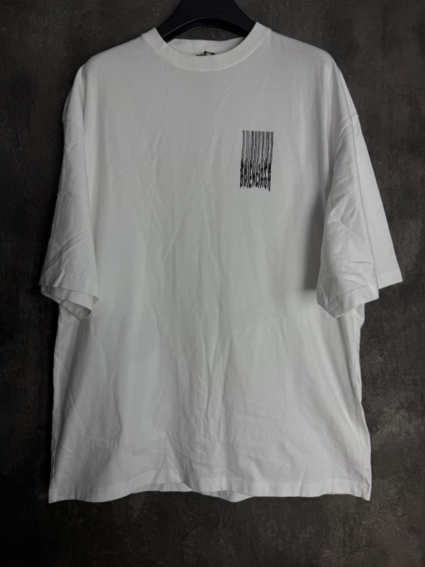 全新未使用/Balenciaga 巴黎世家白色前后瀑布logo短袖/00459