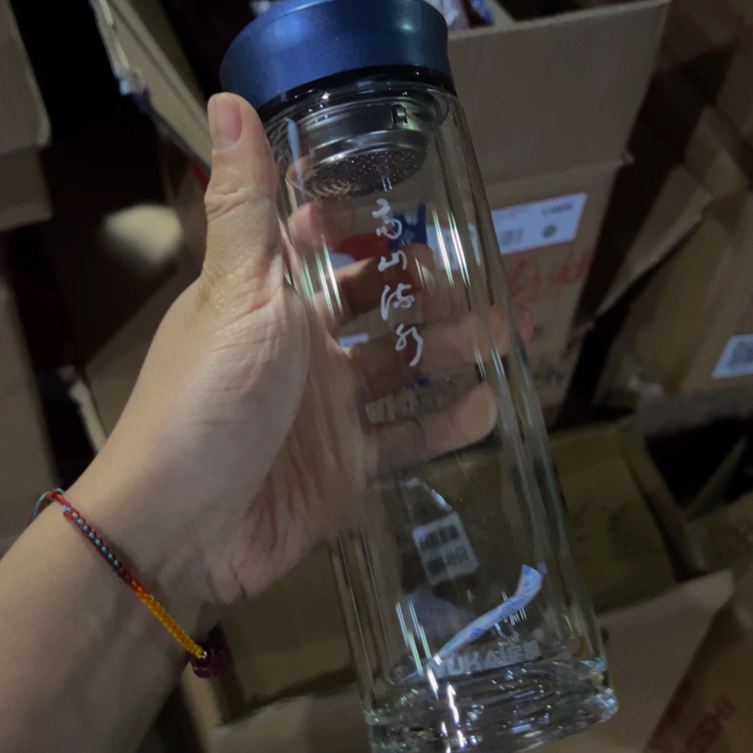 杯盖微瑕玻璃杯蓝色宇剀玻璃杯360玻璃杯杯盖