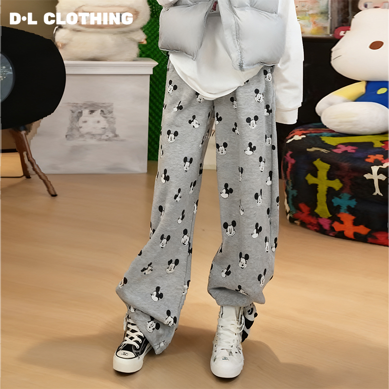 【劉發發】K132-【全是小奇休闲裤】新款时尚百搭宽松显瘦加厚款卡通