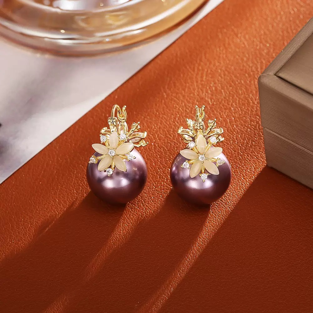 铜合金合成锆石耳饰 铜合金 合成立方氧化锆 黎卡芙 【绝伦】耳钉