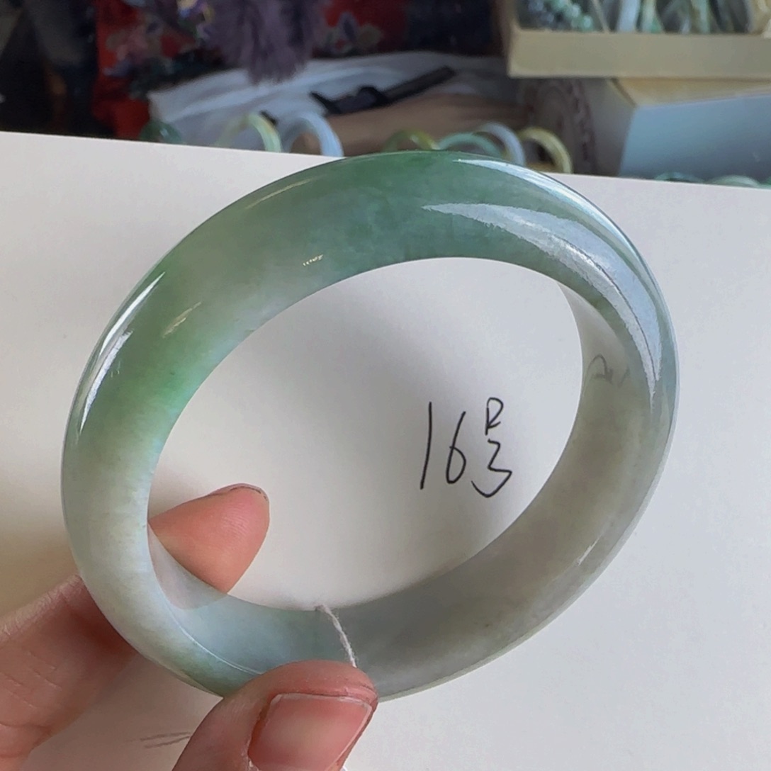 翡翠手镯未镶嵌老坑57.4圈