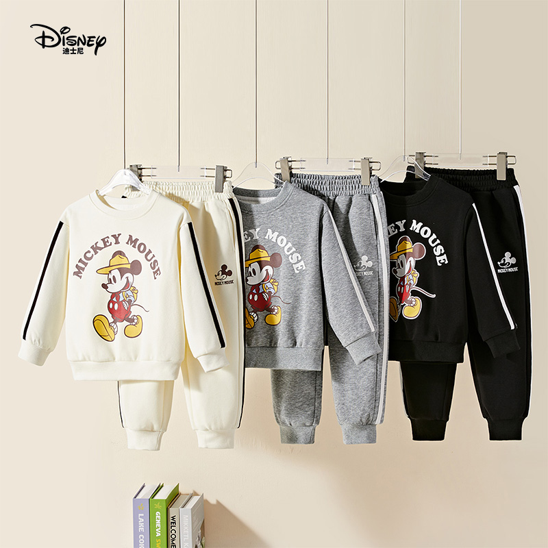 Disney/迪士尼卡通印花儿童卫衣套装2025秋季新款女童舒适两件套