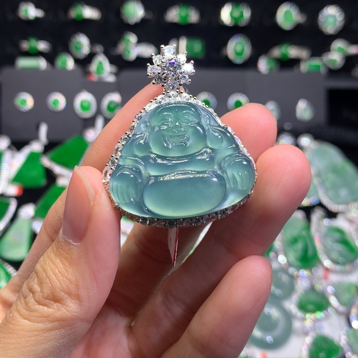 【闪购商品】翡翠颈饰银S925镶嵌天然翡翠