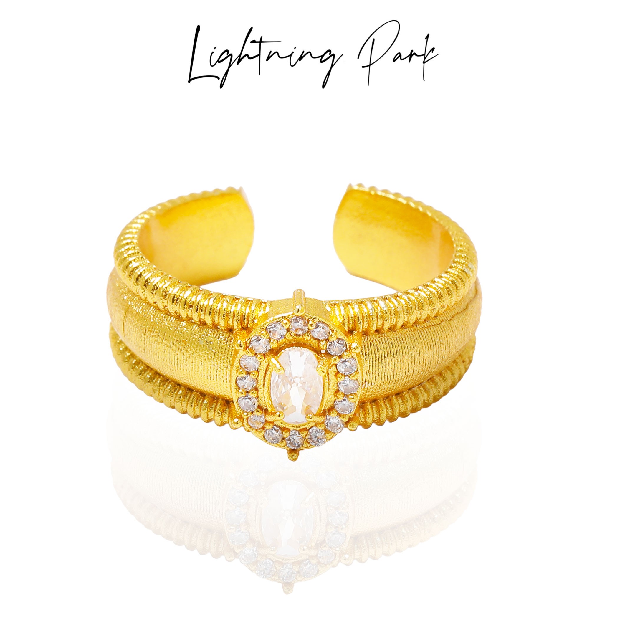 铜合金戒指 【霹雳配饰公园】新中式国风闪闪鸽子蛋轻奢戒指