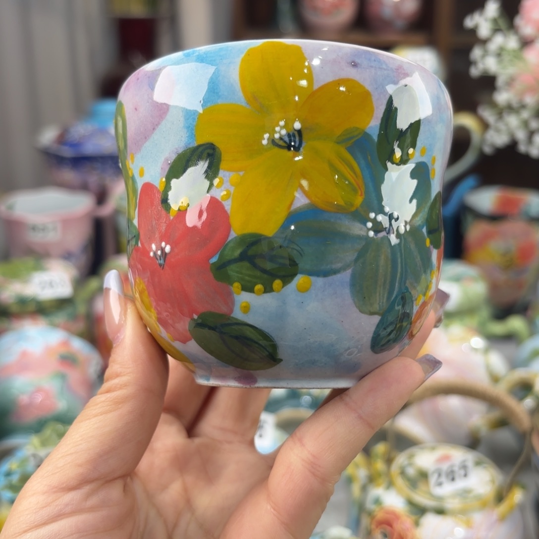 瓷片景德镇手绘高温釉下彩陶瓷茶具