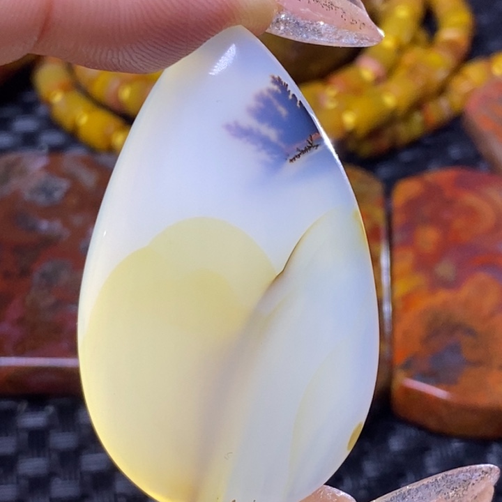 玛瑙/玉髓颈饰足银镀金镶嵌