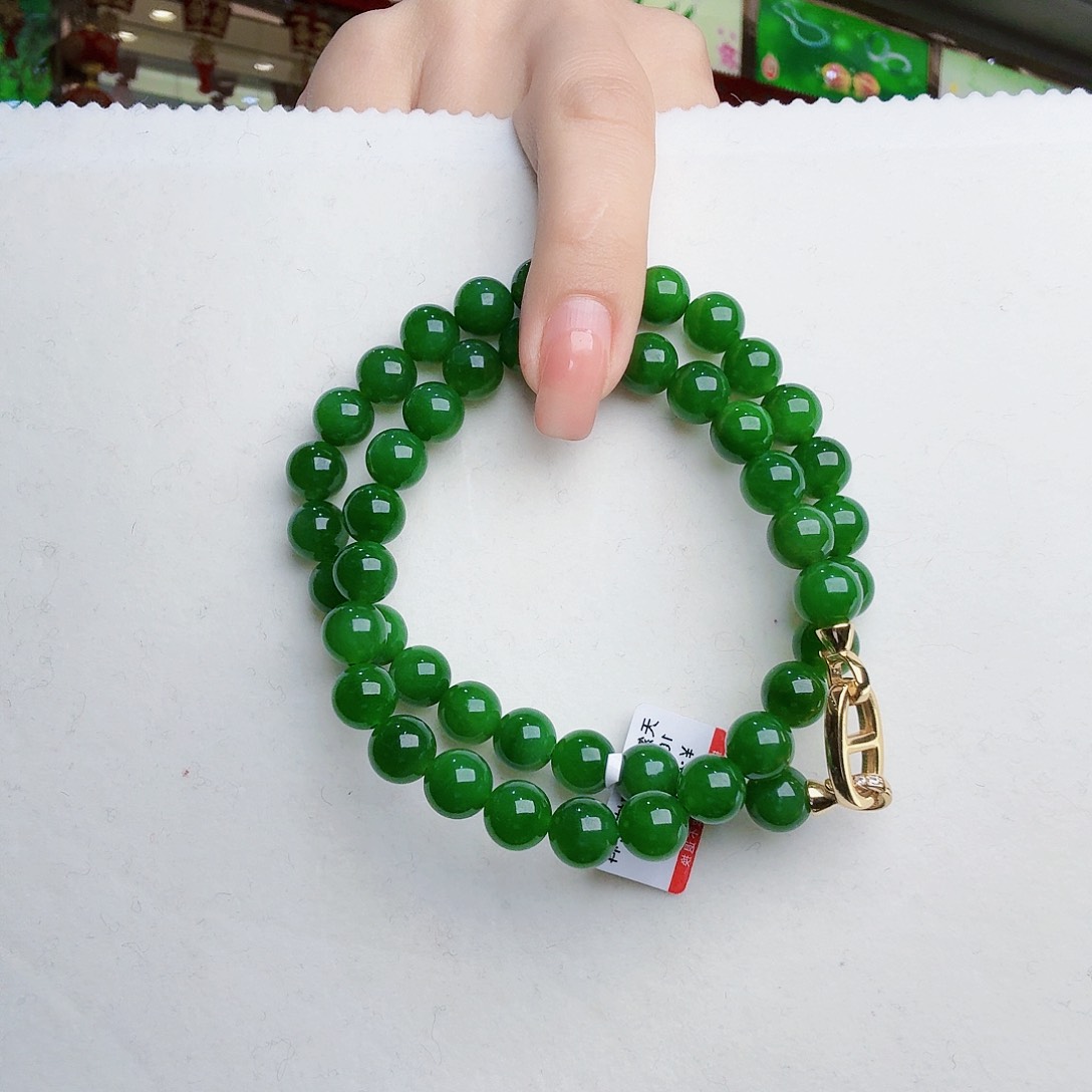 和田玉（碧玉）项链未镶嵌烟**南