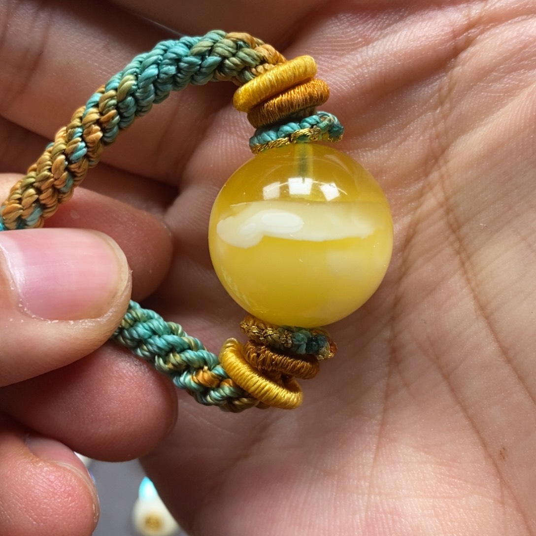 蜜蜡裸石未镶嵌卡21锁骨珠