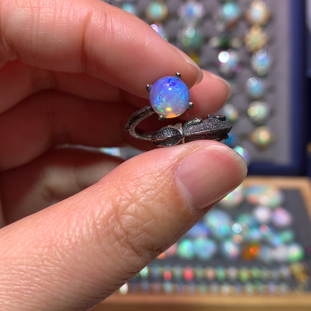 银S925镶嵌欧泊戒指款式