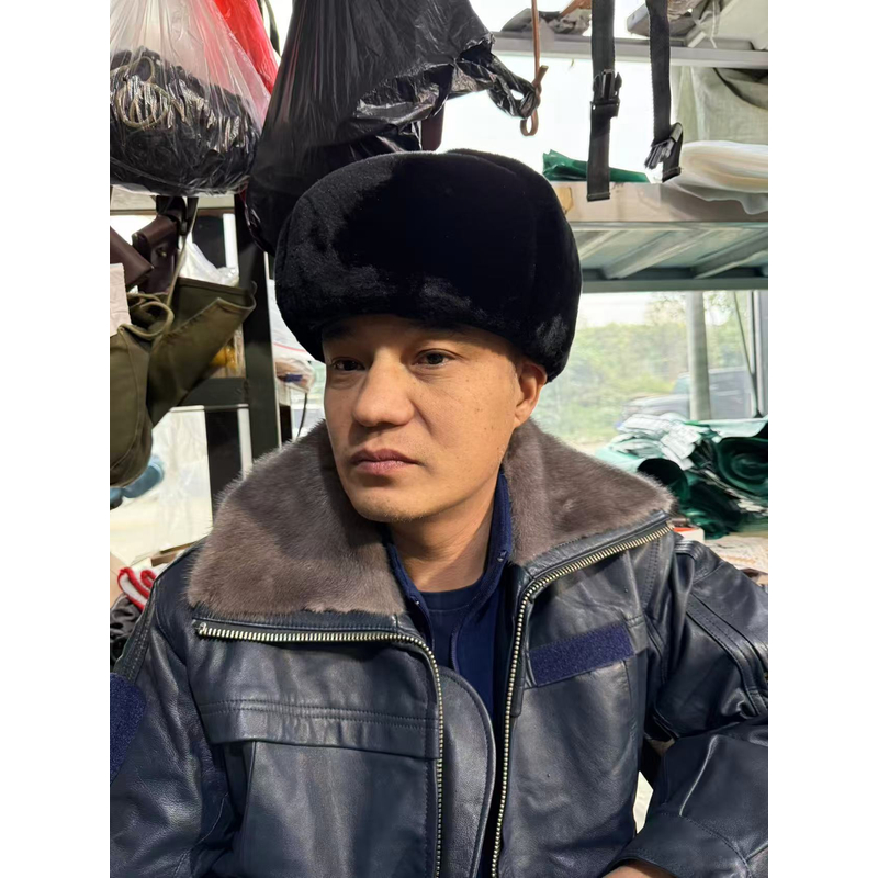 保暖栽绒火焰蓝大头帽火车头帽