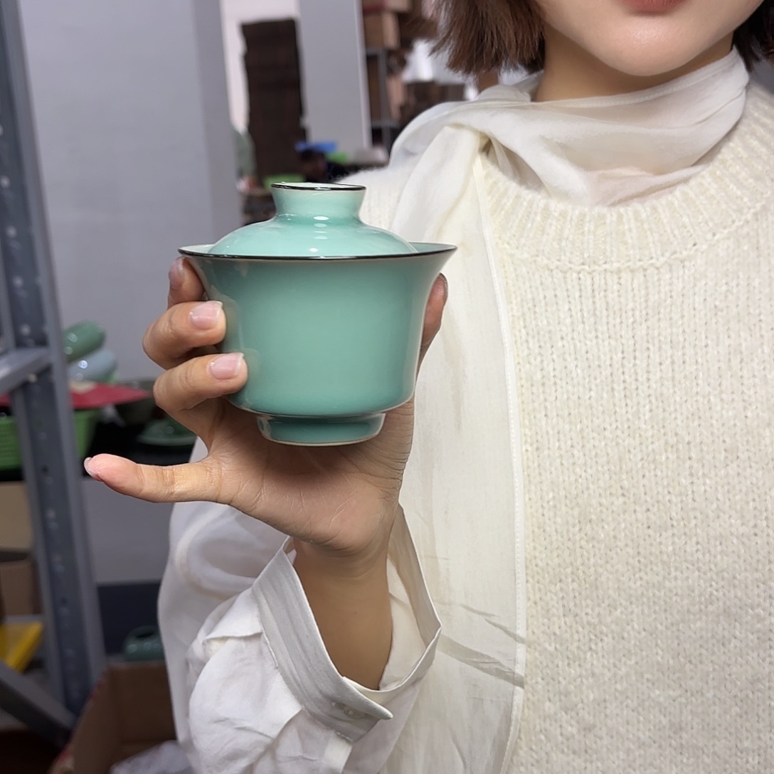 龙泉云间青瓷小米茶器