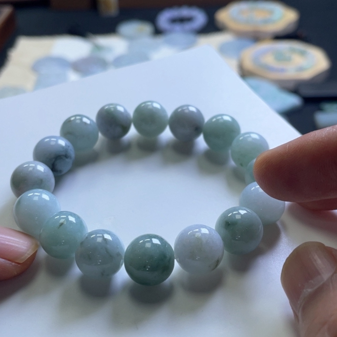 【闪购商品】未镶嵌手链翡翠飘花手串