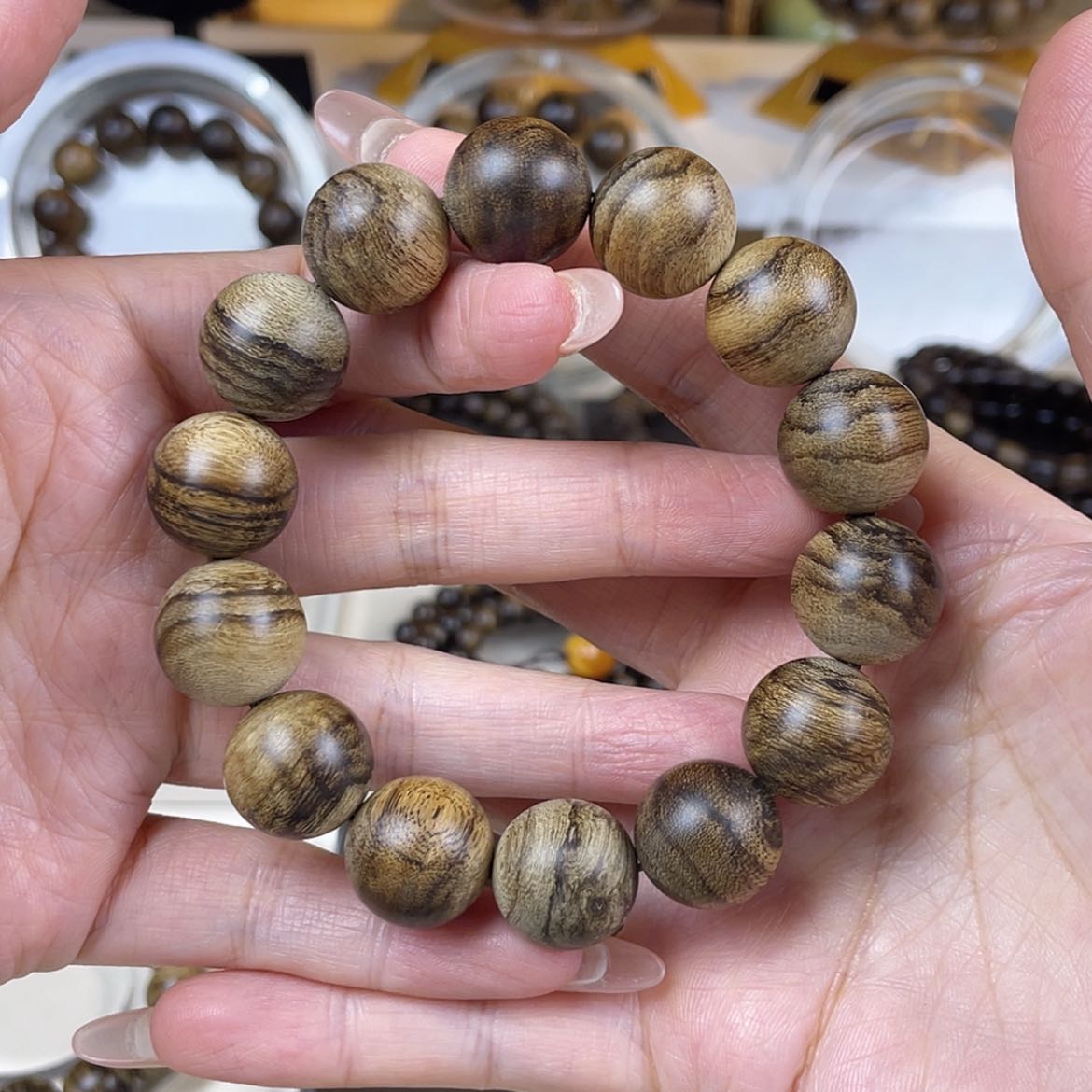 【闪购商品】沉香手串静***心芽庄白棋楠瘤疤虎斑