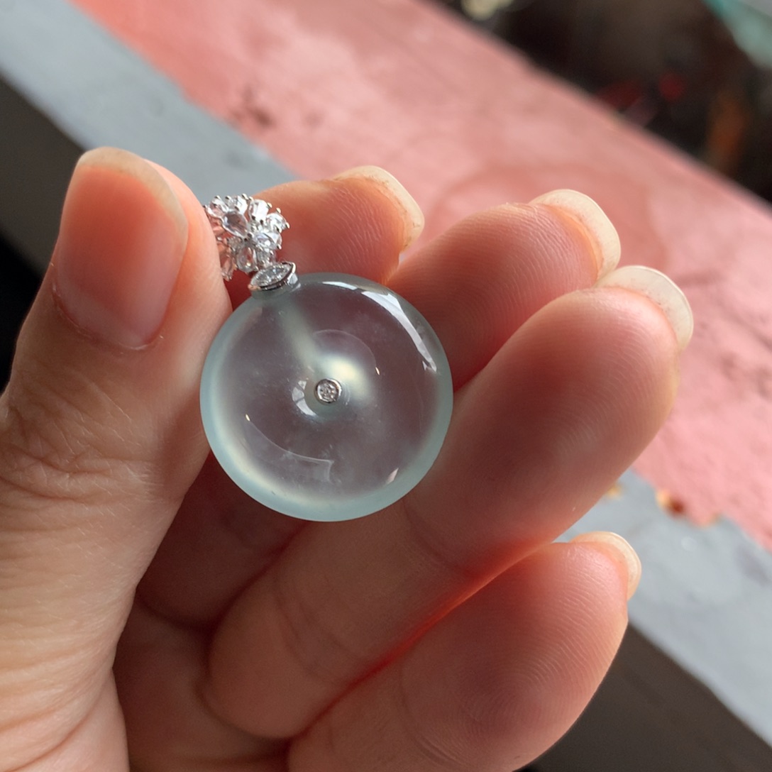 翡翠颈饰未镶嵌天然缅甸翡翠吊坠20.6-5.2