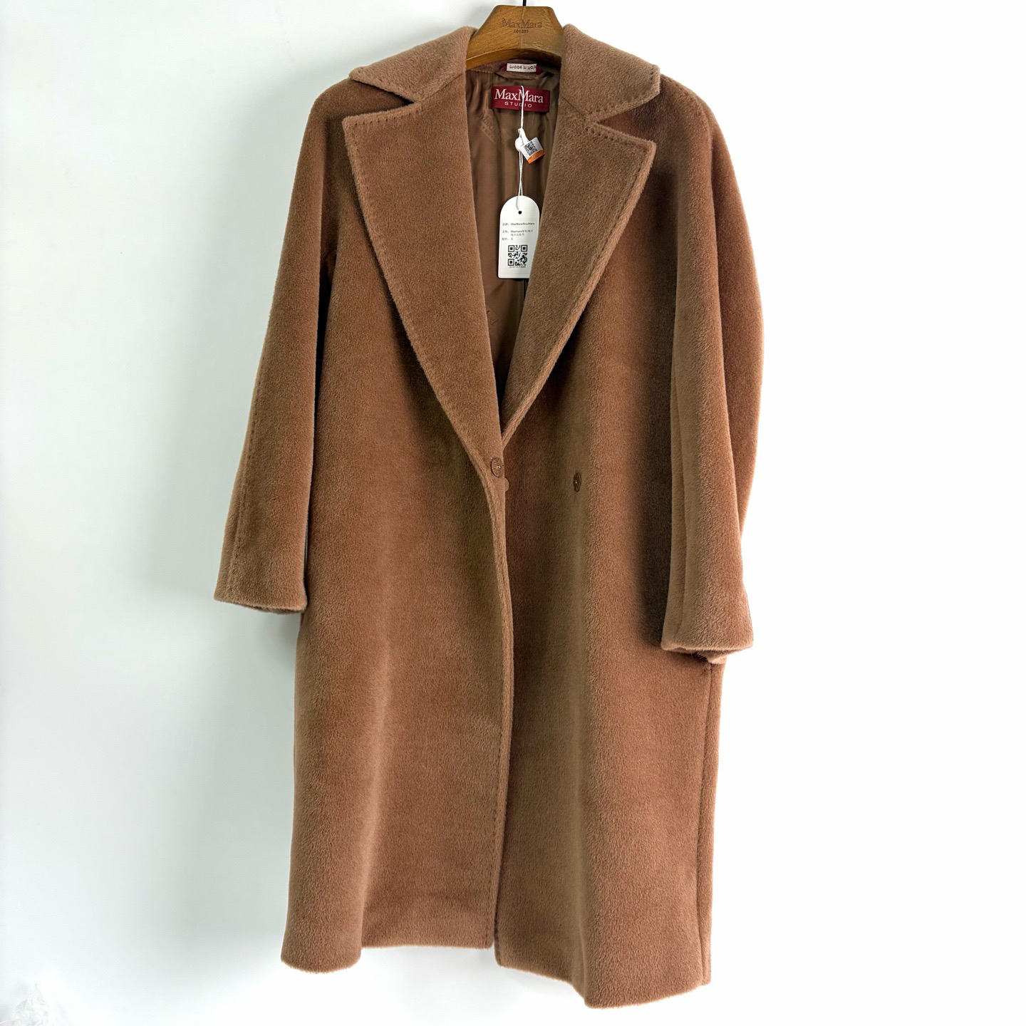 99新 MaxMara 36码 Maxmara 骆驼绒羊绒大衣驼色 99新 bz0826