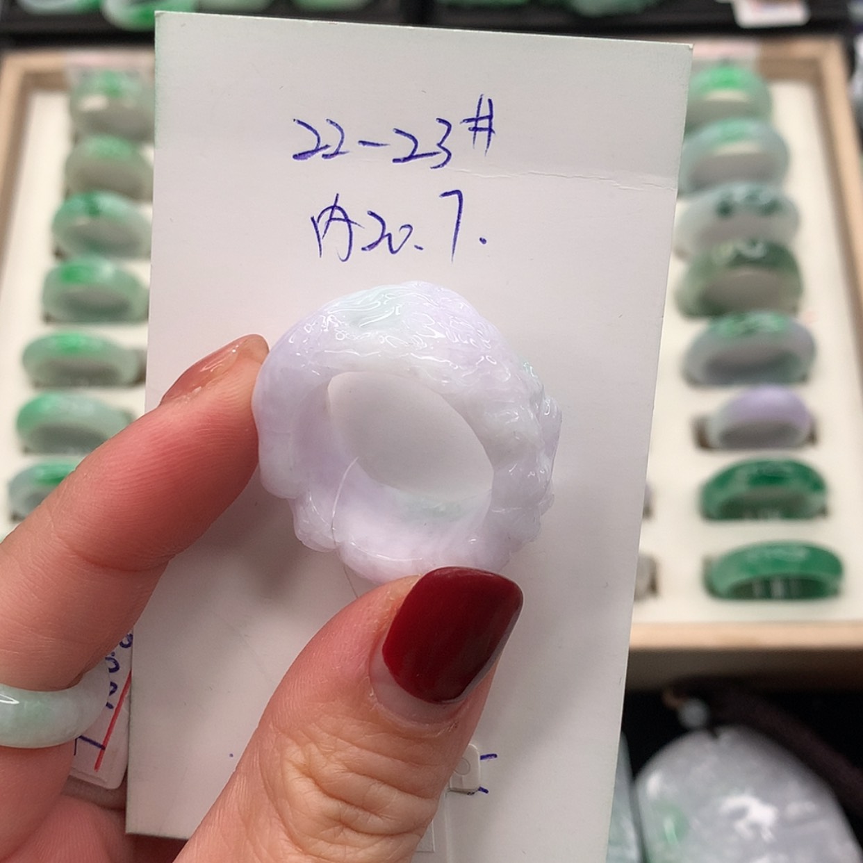 【闪购商品】翡翠戒指未镶嵌22.23圈