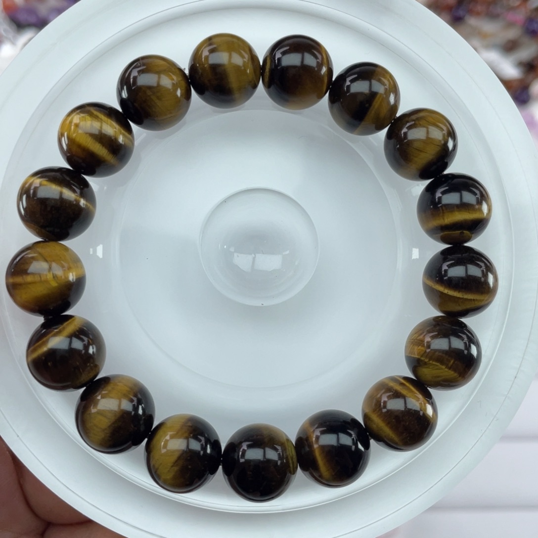 水晶未镶嵌手链015黄虎眼12m+