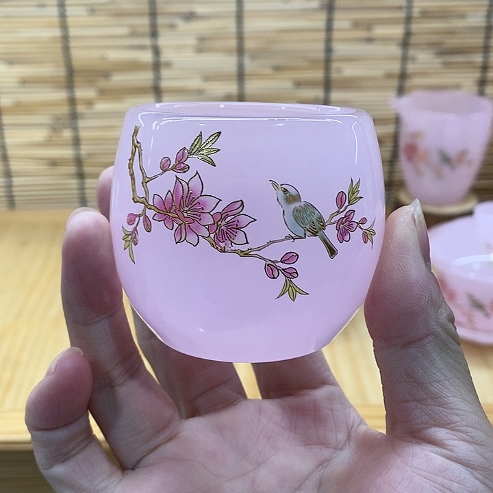 樱花粉喜上眉梢主人杯