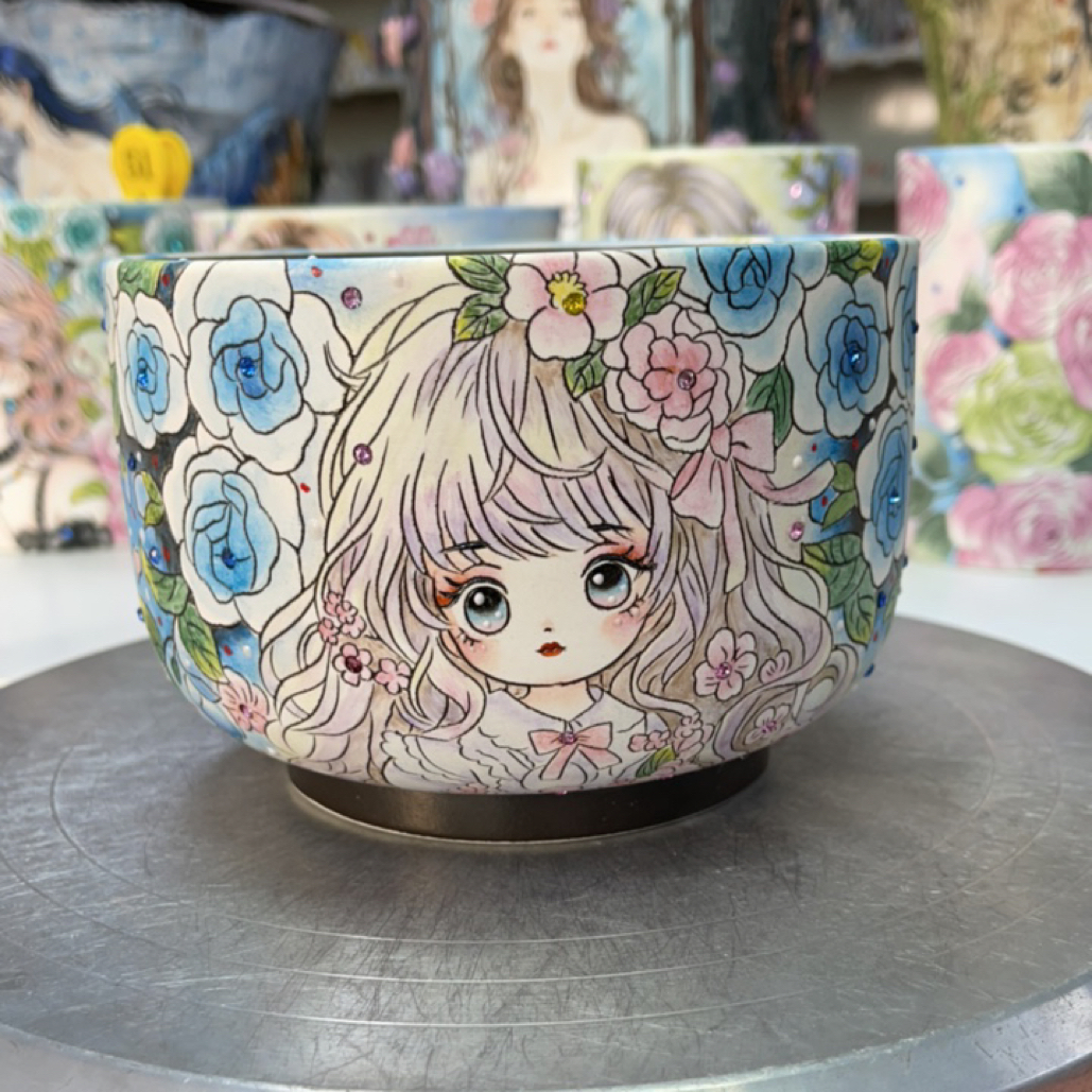 薄雾的精工碗盆、内口径14.7高10.6