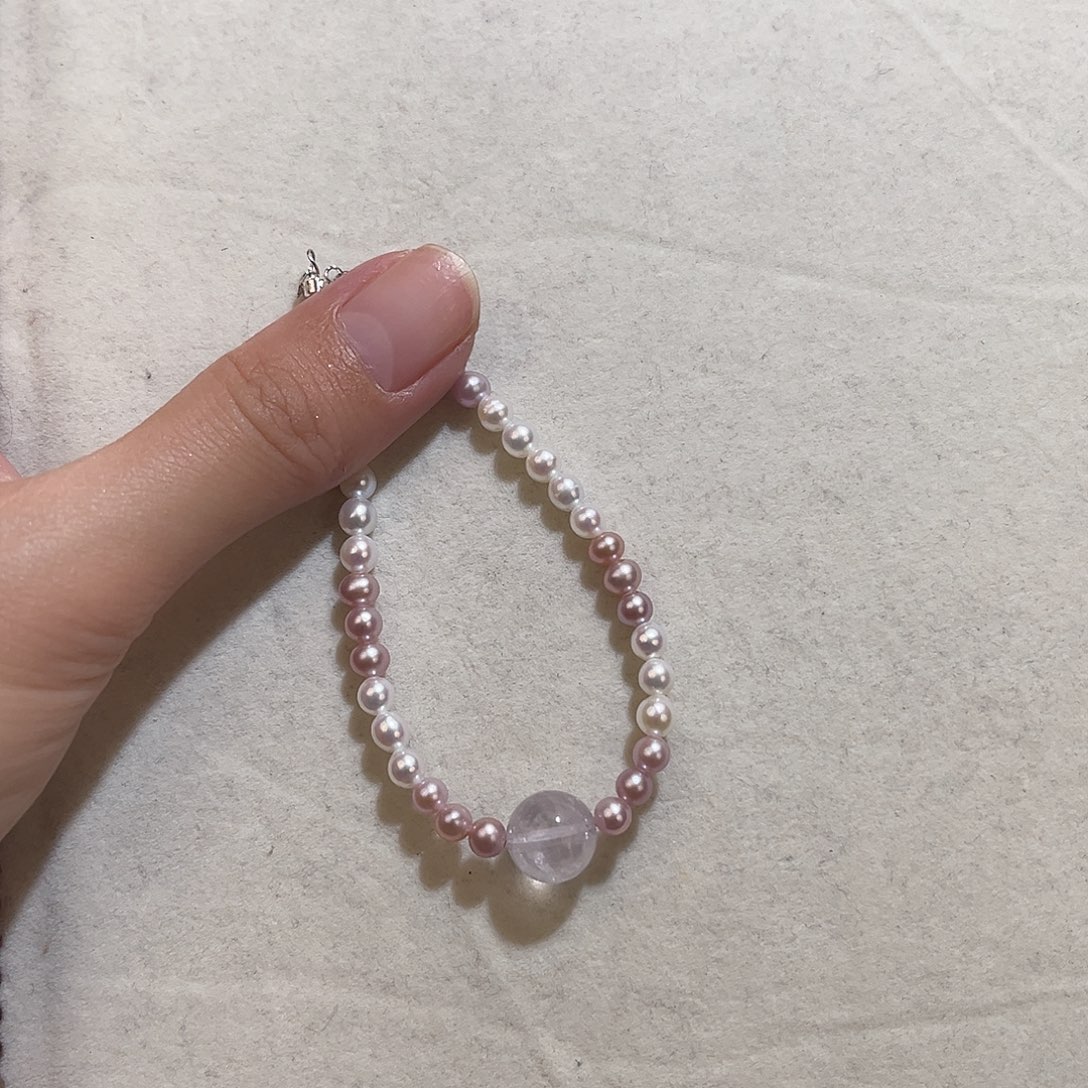 淡水珍珠银S925镶嵌手绳