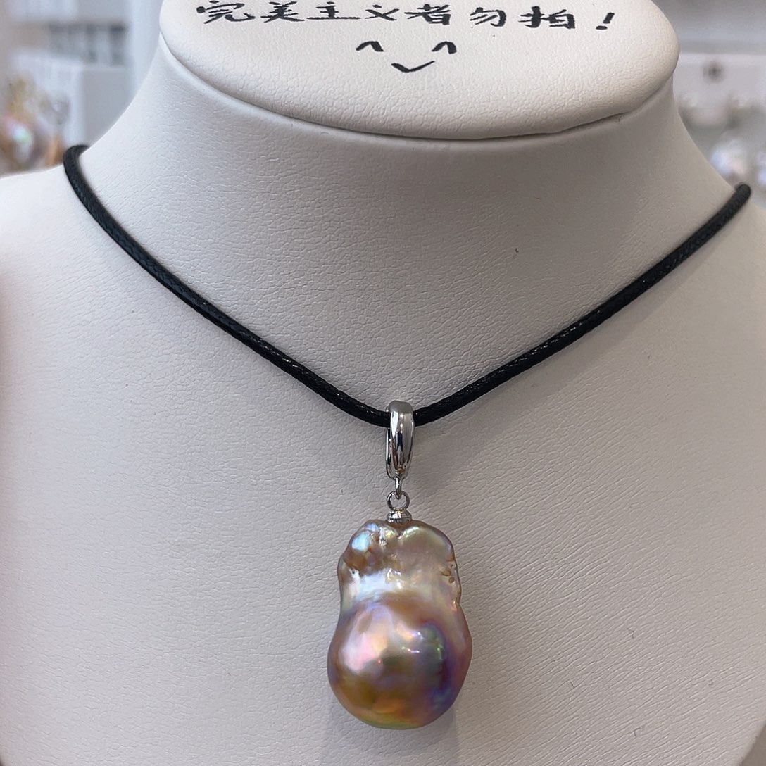 淡水珍珠天然珍珠巴洛克银S925镶嵌